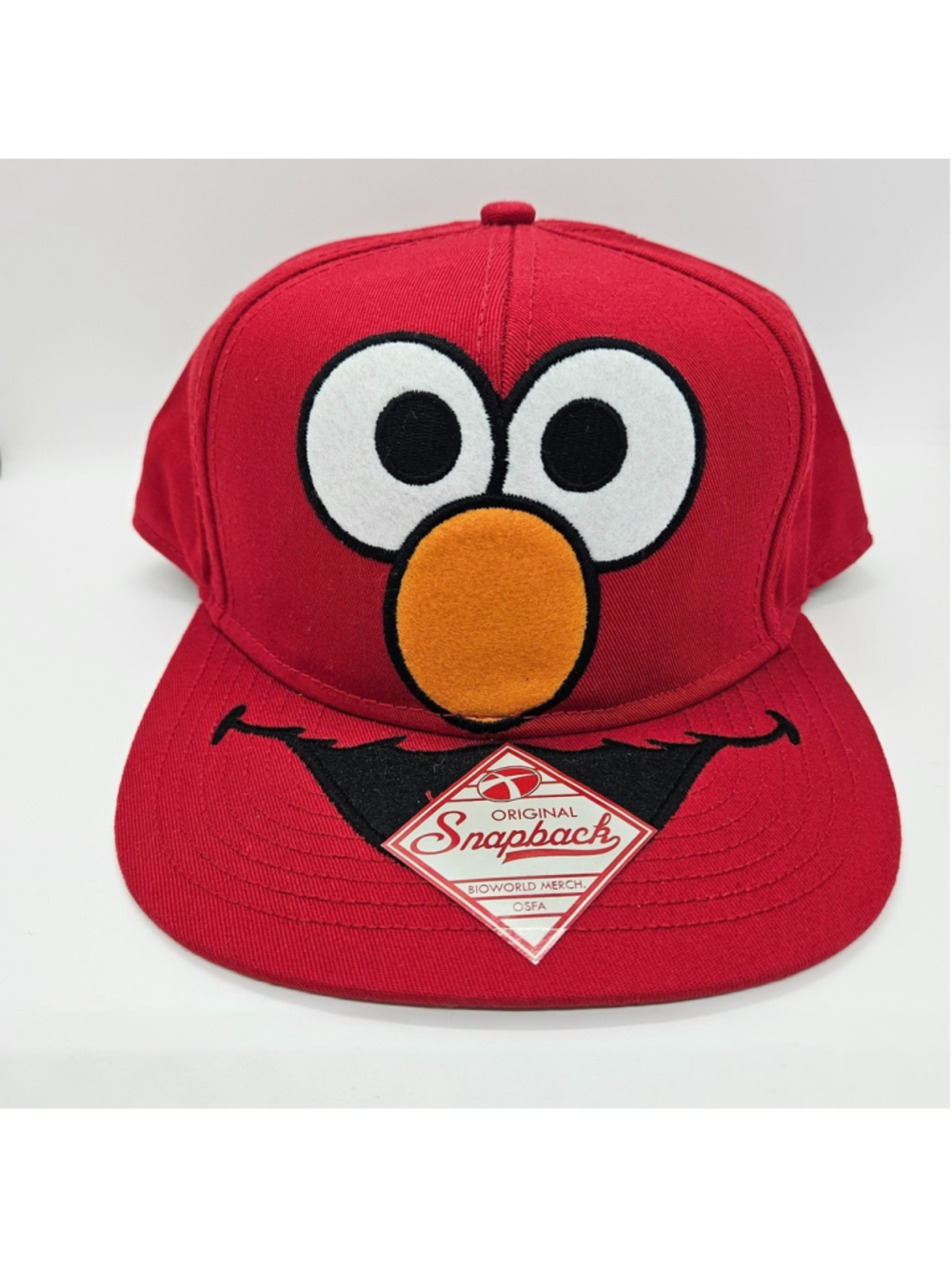 Sesame Street Elmo Snapback Hat Cap BioWorld OSFM Red Embroidered Face New Tag